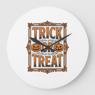 Reloj Redondo Grande Día de Brujas Truco Regalo Calabaza Calaveras Grab