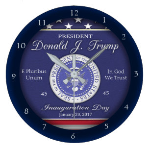 Reloj Redondo Grande Día de inauguración del triunfo de Donald J