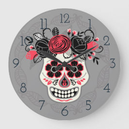 Reloj Redondo Grande Día de la Calavera del Azúcar Muerto