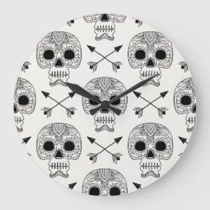 Reloj Redondo Grande Día de la Calavera en México