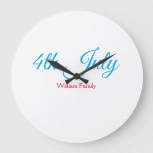 Reloj Redondo Grande día de la independencia del 4 de julio agregar tex