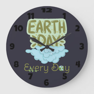 Reloj Redondo Grande día de la tierra todos los días, amen la tierra, s
