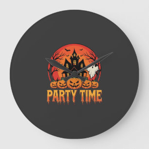Reloj Redondo Grande Día de las Brujas Fiesta Fantasma Diseño de Calaba
