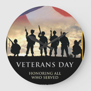 Reloj Redondo Grande Día de los Veteranos de Estados Unidos