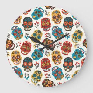 Reloj Redondo Grande Día de Muertos, sin fisuras.