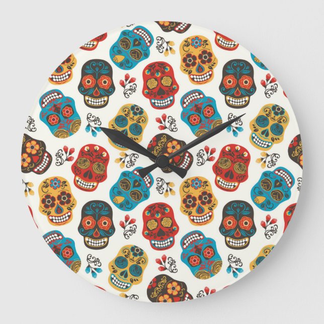Reloj Redondo Grande Día de Muertos, sin fisuras. (Anverso)