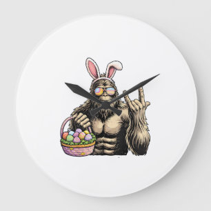 Reloj Redondo Grande Día de Pascua de Bigfoot Huevo de Pascua Roca Sasq