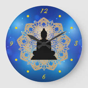 Reloj Redondo Grande Día de Vesak Buda y Mandala Vaisakha Purnima