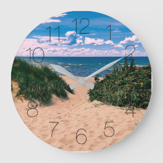 Reloj Redondo Grande Día en la playa con estilo retro