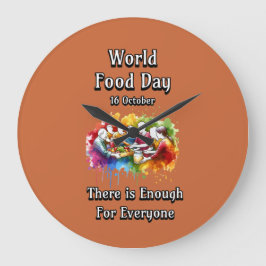 Reloj Redondo Grande Día Mundial de la Alimentación. Suficiente para to