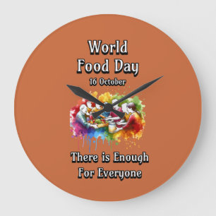 Reloj Redondo Grande Día Mundial de la Alimentación. Suficiente para to