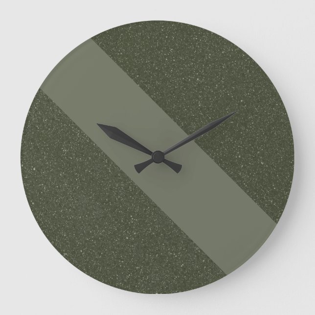 Reloj Redondo Grande Diagonal Moss Green Wall Clock (Anverso)