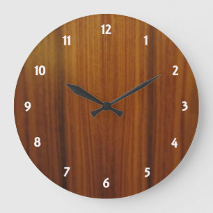 Reloj Redondo Grande dial de madera de la chapa