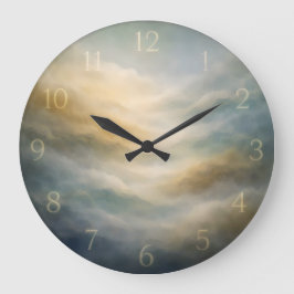 Reloj Redondo Grande Dial de Niebla Atmosférica — Abstracto