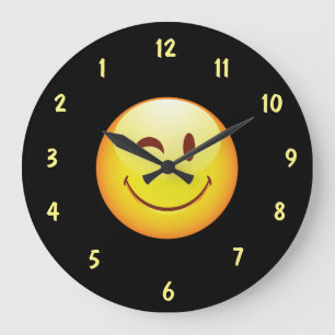 Reloj Redondo Grande Dial feliz lindo del revés de la cara