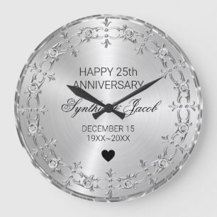 Reloj Redondo Grande Diamantes de marco floral