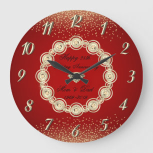 Reloj Redondo Grande Diamantes de oro rojo oro 50 aniversario de bodas