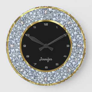Reloj Redondo Grande Diamantes espumosos