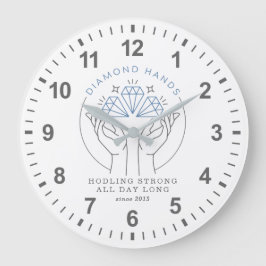 Reloj Redondo Grande Diamond Hands Stock & Crypto Trader Funny Hodl