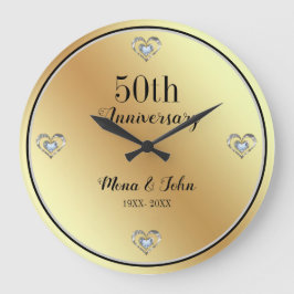 Reloj Redondo Grande Diamonds Hearts