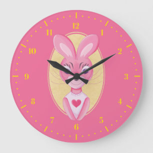 Reloj Redondo Grande Dibujo animado de conejita linda