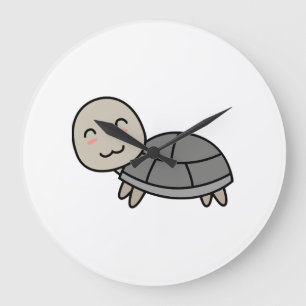 Reloj Redondo Grande Dibujo animado de tortuga animal