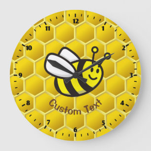 Reloj Redondo Grande Dibujo de abeja melífera