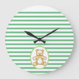 Reloj Redondo Grande Dibujo de osito de peluche vintage