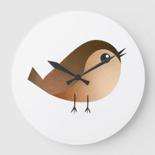 Reloj Redondo Grande Dibujos Animados del Pájaro Gorrión
