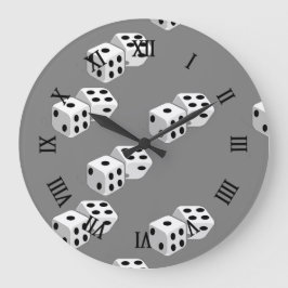 Reloj Redondo Grande Dices en gris