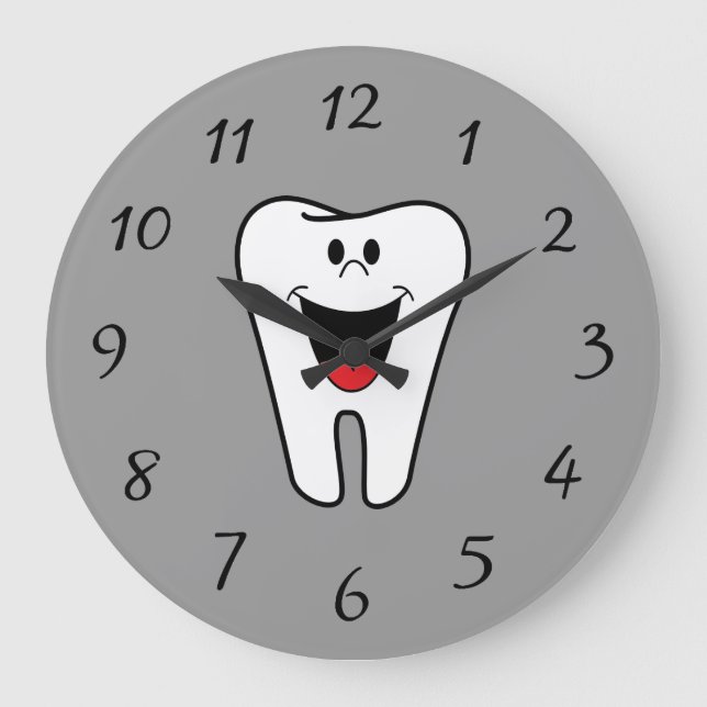 Reloj Redondo Grande Diente sonriente animado (Anverso)