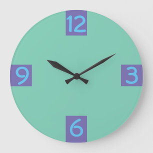 Reloj Redondo Grande Dígitos gráficos trimestrales minimalistas sobre c