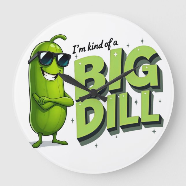 Reloj Redondo Grande Dill Pickles Lovers Gift - Divertidos diseños de P (Anverso)
