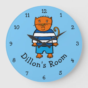 Reloj Redondo Grande Dillon el gato personalizado