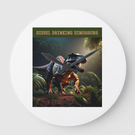 Reloj Redondo Grande Dino Enojado
