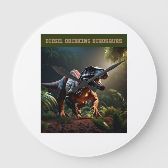 Reloj Redondo Grande Dino Enojado (Anverso)