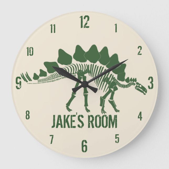 Reloj Redondo Grande Dinosaur Bones Personalized (Anverso)