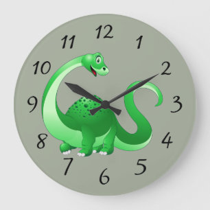 Reloj Redondo Grande Dinosaurio animado