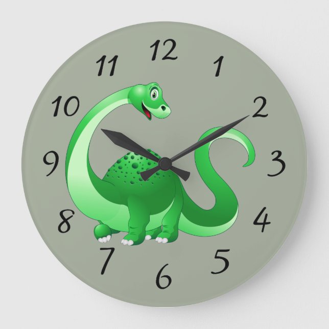 Reloj Redondo Grande Dinosaurio animado (Anverso)