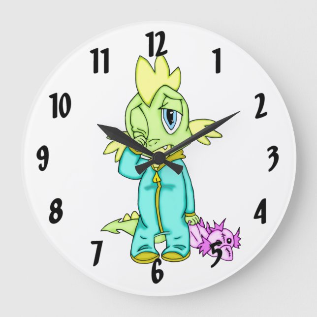 Reloj Redondo Grande Dinosaurio bebé (Anverso)