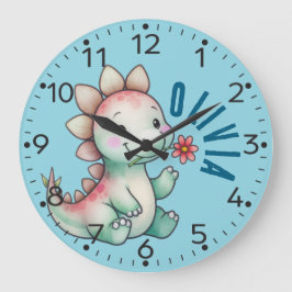 Reloj Redondo Grande Dinosaurio Cute personalizado, estegosaurios, relo