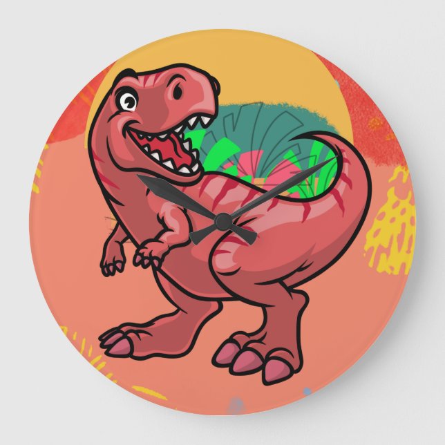 Reloj Redondo Grande Dinosaurio de Baby Forest (Anverso)