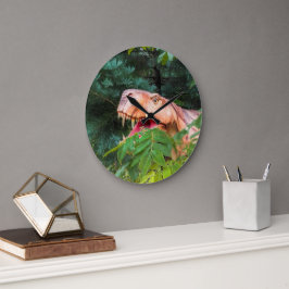 Reloj Redondo Grande Dinosaurio en el bosque.