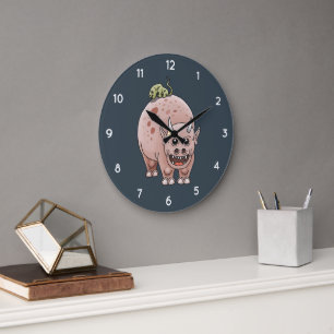 Reloj Redondo Grande Dinosaurio grande y pequeño