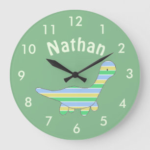 Reloj Redondo Grande Dinosaurio rayado