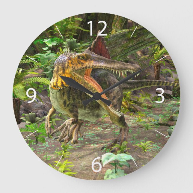 Reloj Redondo Grande Dinosaurio Spinosaurus (Anverso)