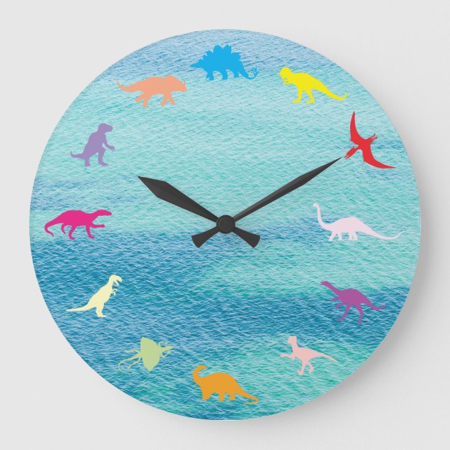 Reloj Redondo Grande Dinosaurios (Anverso)