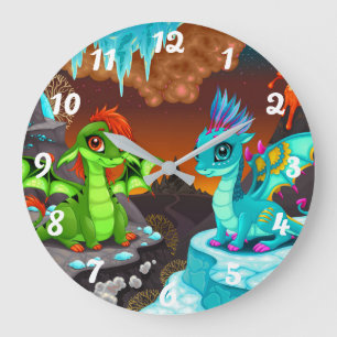 Reloj Redondo Grande Dinosaurios Cute
