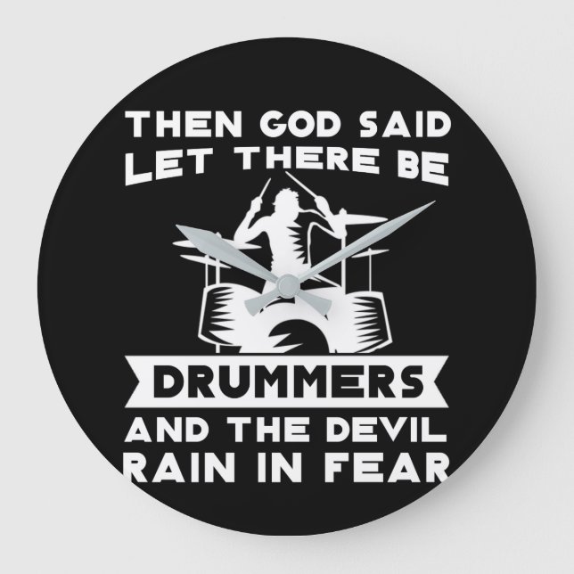 Reloj Redondo Grande Dios Dijo Que Haya Drummers Devil Ran (Anverso)