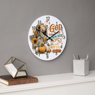 Reloj Redondo Grande Dios Está Dentro De Ella.